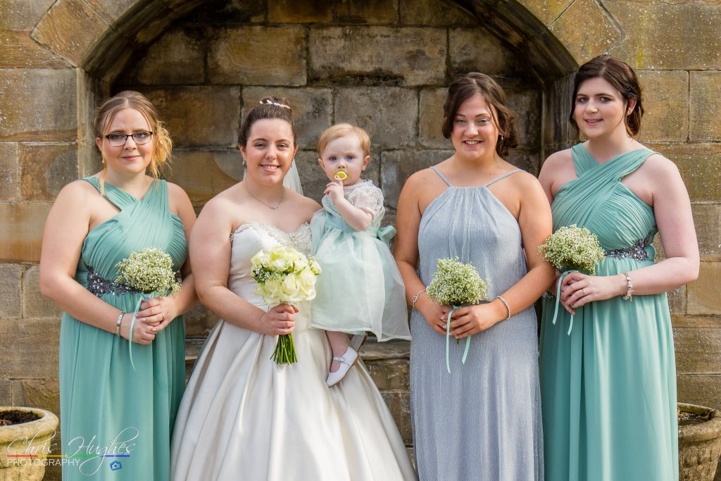 Jason&Steph Bride and Bridesmaids- Lumley Castle Wedding Photography, Durham