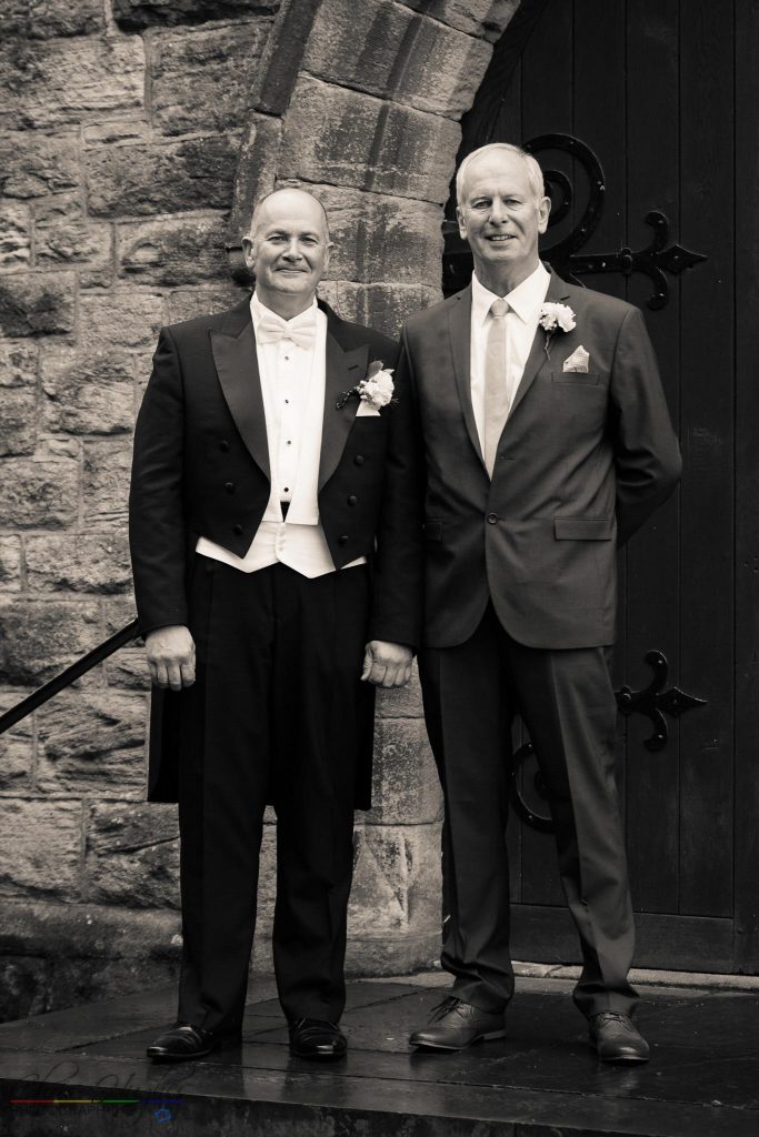 The Groom & Best Man, Wedding Photography of John & Gill at St James Church, Bishop Auckland