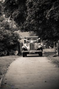 The Wedding Car Arriving at the wedding of John & Gill at St James Church, Bishop Auckland