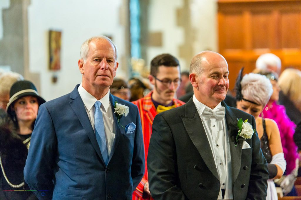 The Groom & Best Man at the wedding of John & Gill at St James Church, Bishop Auckland