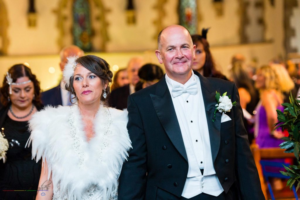 Bride & Groom, Wedding Photographer of John & Gill at St James Church, Bishop Auckland