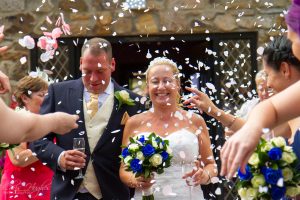 Bride & Groom & Confetti Manor House, West Auckland