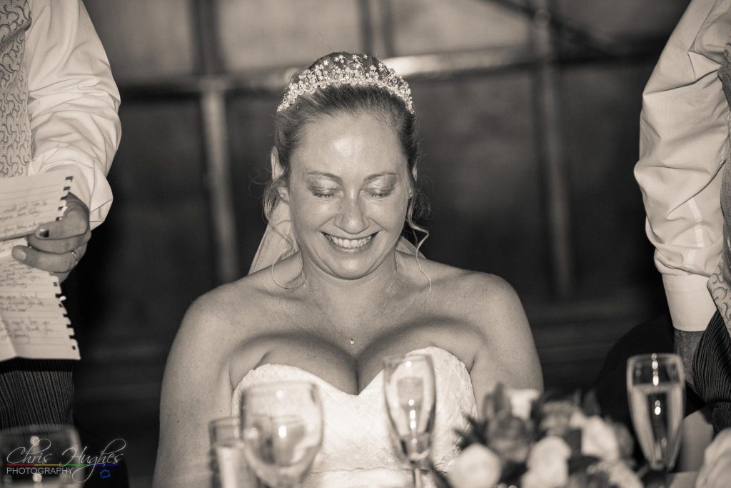 Emotional bride during speeches, Manor House Hotel, County Durham