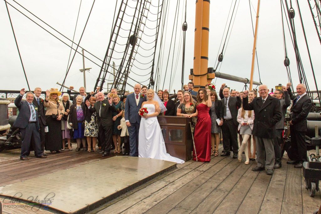 The wedding guests, HMS Trincomalee