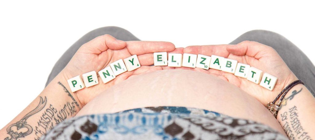 Baby Bump Pregnancy Scrabble Name Photo Shoot